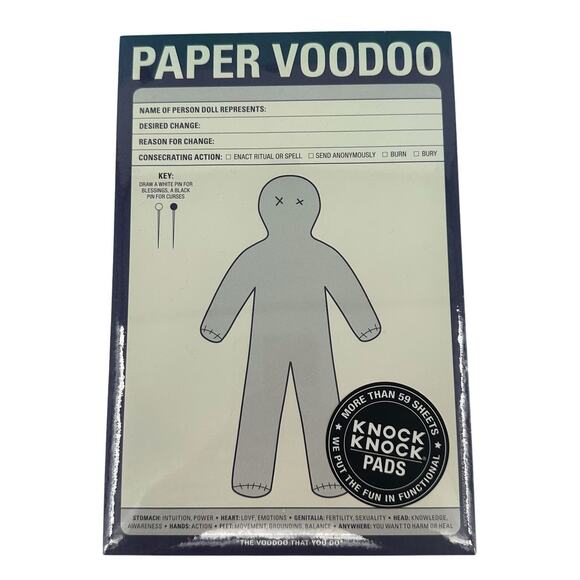 Paper Voodoo Stationery Notepad by Knock Knock Stuff White Elephant Gift - Picture 2 of 3